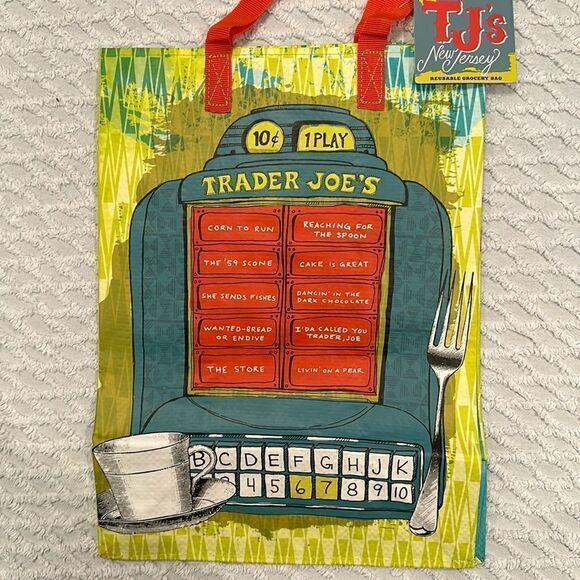 Trader Joe’s Plastic Reusable Shopping Tote Bag 6 Gallon New Jersey - Picture 2 of 14